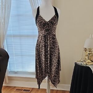 Chic Asymmetrical Leopard Print Dress